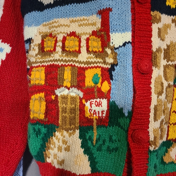 Vintage 1994 The Eagles Eye Real Estate Red Sweater S - Picture 5 of 13